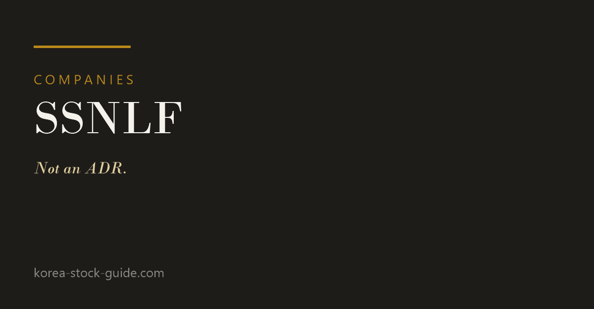 Card reading SSNLF, not an ADR, from korea-stock-guide.com